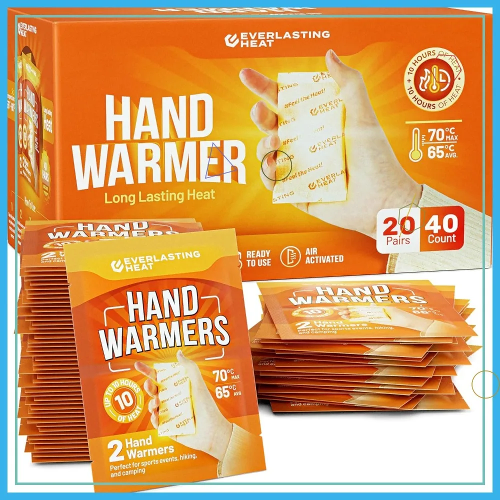 40 Pack Insole Foot Warmers – 10+ Hour Air-Activated, Thin Adhesive, TSA Approved for Outdoor Comfort
40 Pack Insole Foot Warmers – 10+ Hour Air-Activated, Thin Adhesive, TSA Approved for Outdoor Comfort