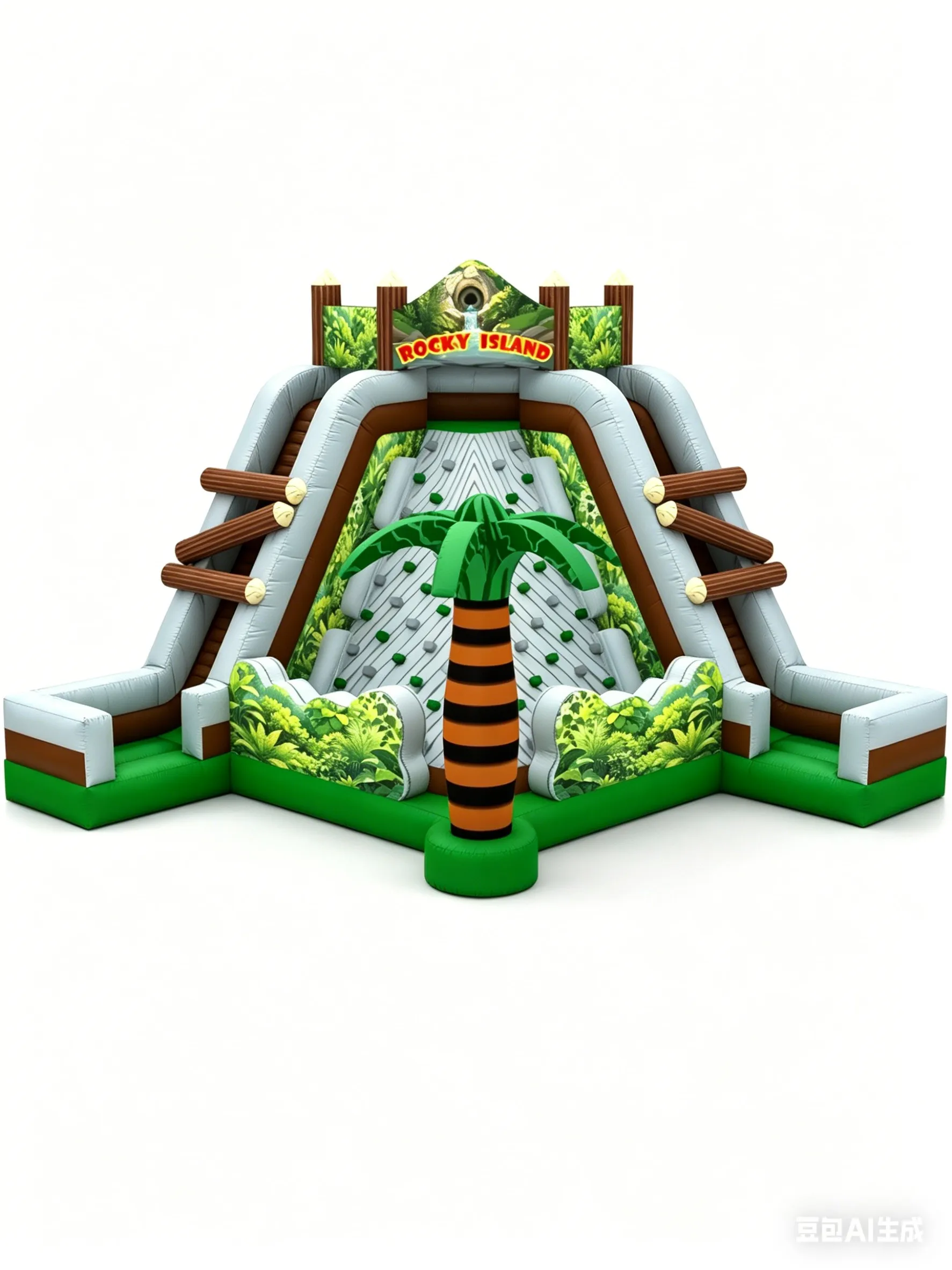 Commercial PVC Inflatable Jungle Climbing Wall Dual Slide Rocky Island Bouncer Kids Outdoor Amusement Park Playground
Commercial PVC Inflatable Jungle Climbing Wall Dual Slide Rocky Island Bouncer Kids Outdoor Amusement Park Playground