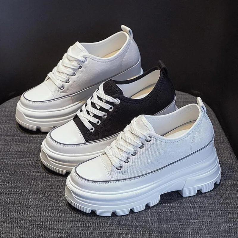2026 Women's Platform Shoes New Spring Autumn Canvas Genuine Leather Thick Sole Female Chunky Sneakers Woman Wedge Casual Shoes
2026 Women's Platform Shoes New Spring Autumn Canvas Genuine Leather Thick Sole Female Chunky Sneakers Woman Wedge Casual Shoes