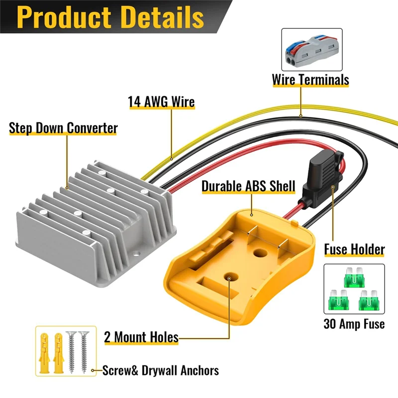 AT44-Ck 20V To 12V Step Down Converter For 20V+ Parts 1 Pack Power Wheels Adapter
AT44-Ck 20V To 12V Step Down Converter For 20V+ Parts 1 Pack Power Wheels Adapter