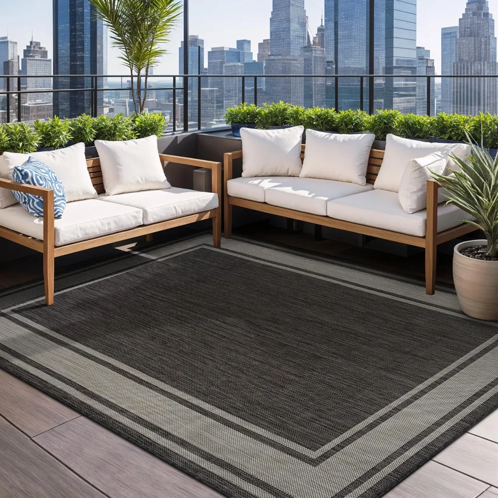 Rug Large Outdoor Rug 9x12 Modern Bordered Area Rugs for Indoor and Outdoor Patio Deck Porch Garden Waterproof Weather 
Rug Large Outdoor Rug 9x12 Modern Bordered Area Rugs for Indoor and Outdoor Patio Deck Porch Garden Waterproof Weather