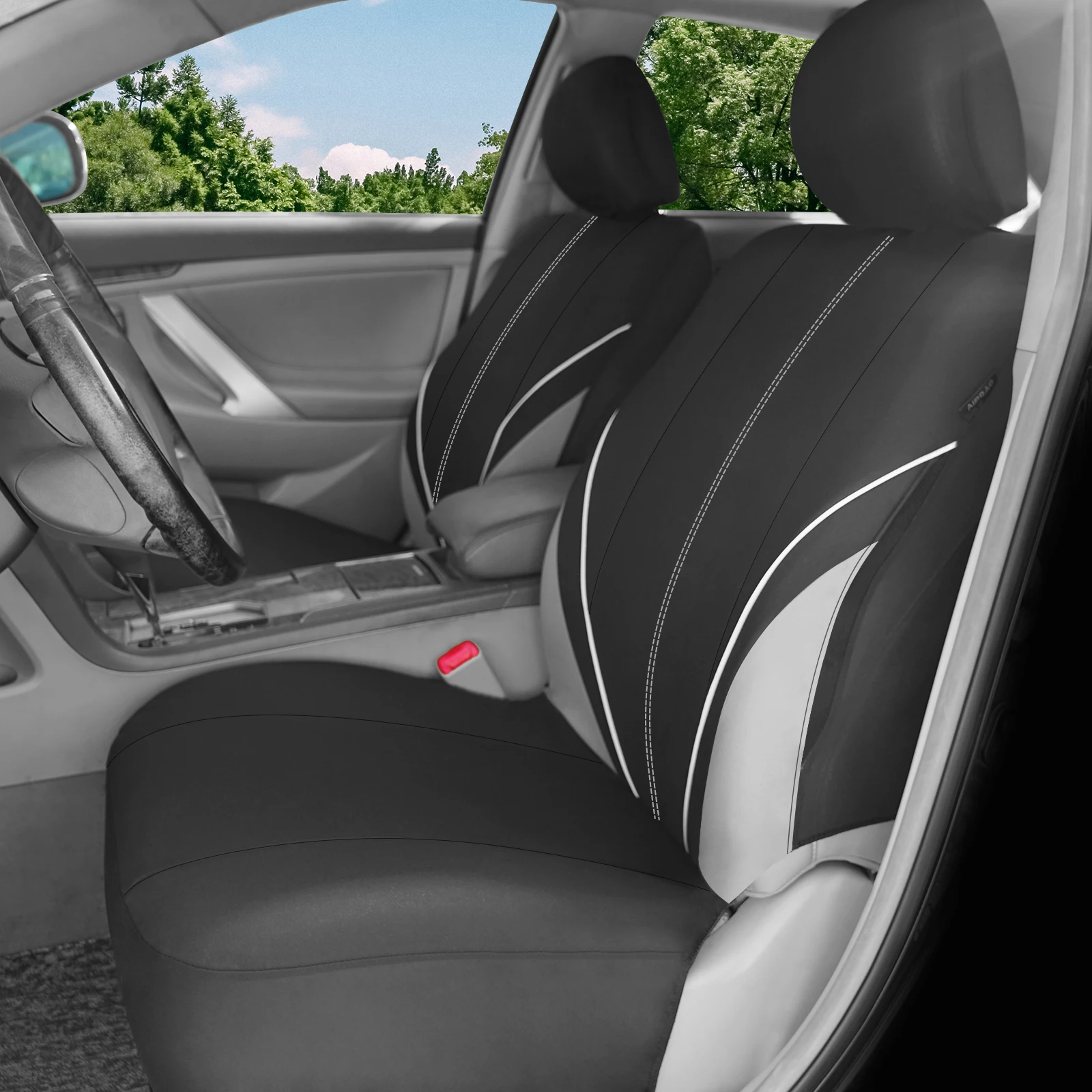 Universal 5 Seats Car Seat Covers Durable Polyester With Foam Padding Black Stitching Fit Most Cars SUVs And Trucks
Universal 5 Seats Car Seat Covers Durable Polyester With Foam Padding Black Stitching Fit Most Cars SUVs And Trucks
