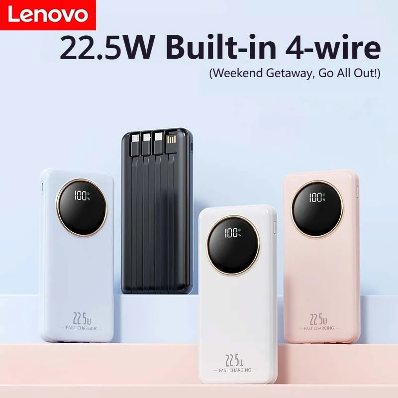 Внешний аккумулятор Lenovo 50000 мАч большой емкости с быстрой зарядкой PD 22.5W и портативным цифровым дисплеем для iPhone и Xiaomi
Внешний аккумулятор Lenovo 50000 мАч большой емкости с быстрой зарядкой PD 22.5W и портативным цифровым дисплеем для iPhone и Xiaomi