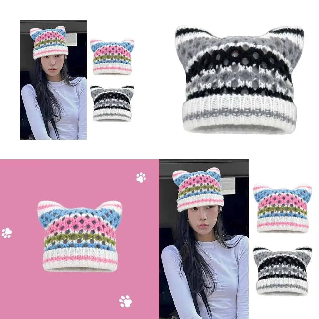 39BB Harajuku Hollowed Cats Ear Hat 2000s Girl All Matching Hat Anime Pullover Skull Hat
39BB Harajuku Hollowed Cats Ear Hat 2000s Girl All Matching Hat Anime Pullover Skull Hat