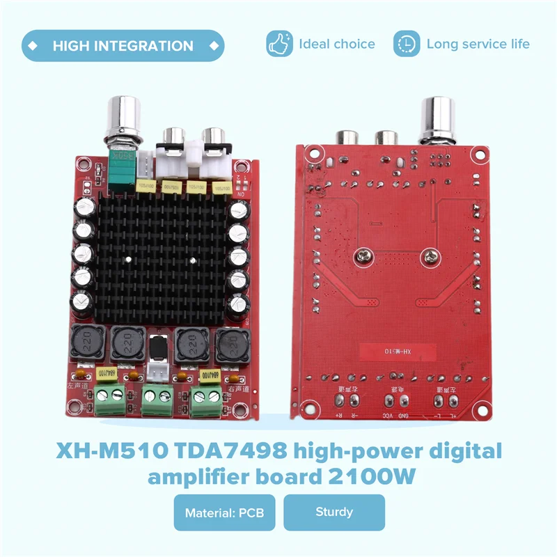 XH-M510 2X100W Class D Digital Stereo Amplifier Board Module For TDA7498 Dual Channel Audio
XH-M510 2X100W Class D Digital Stereo Amplifier Board Module For TDA7498 Dual Channel Audio