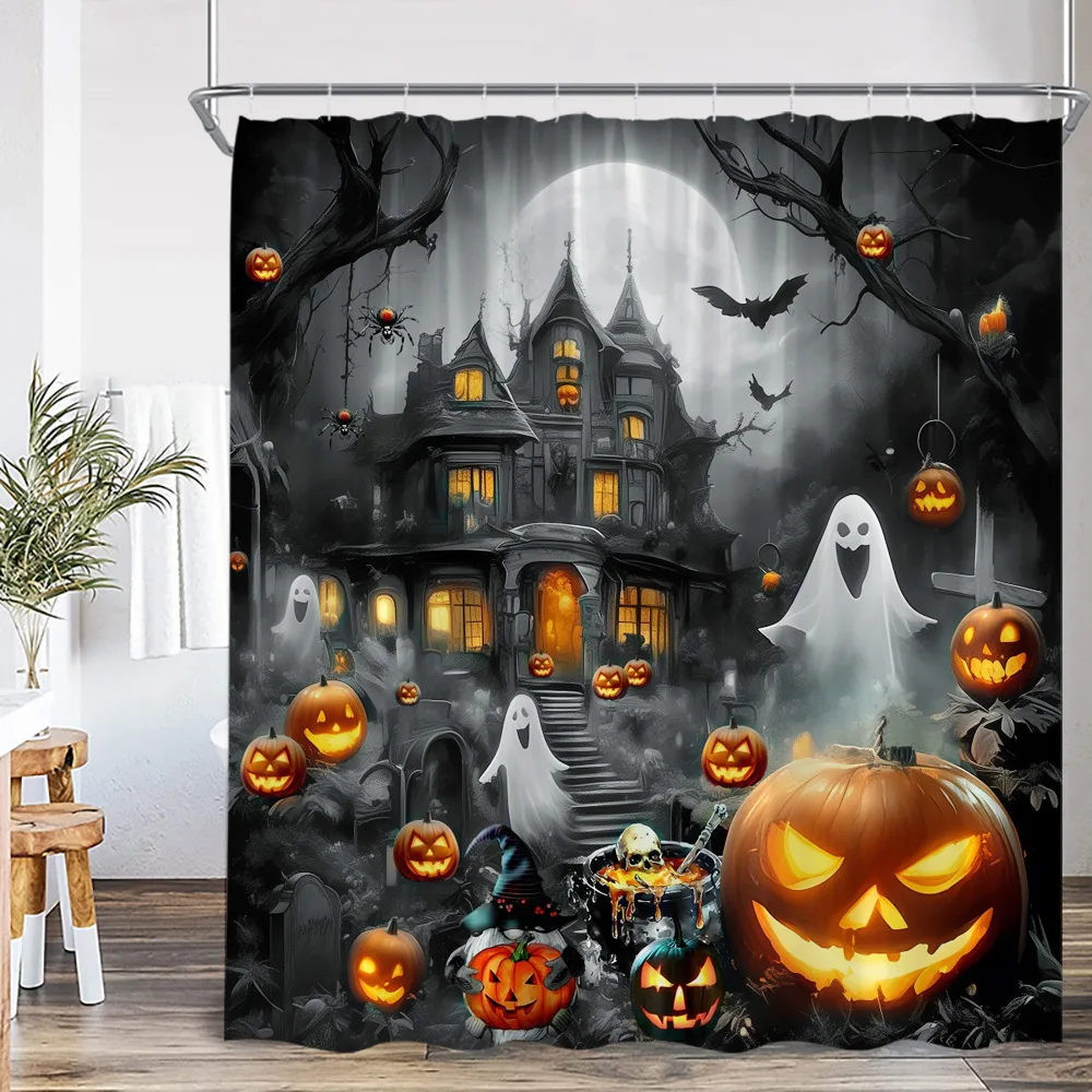 Halloween Shower Curtain Dark Forest Haunted House Graveyard Pumpkin Lantern Ghost Spooky Bathroom Decor Halloween Bath Curtain
Halloween Shower Curtain Dark Forest Haunted House Graveyard Pumpkin Lantern Ghost Spooky Bathroom Decor Halloween Bath Curtain