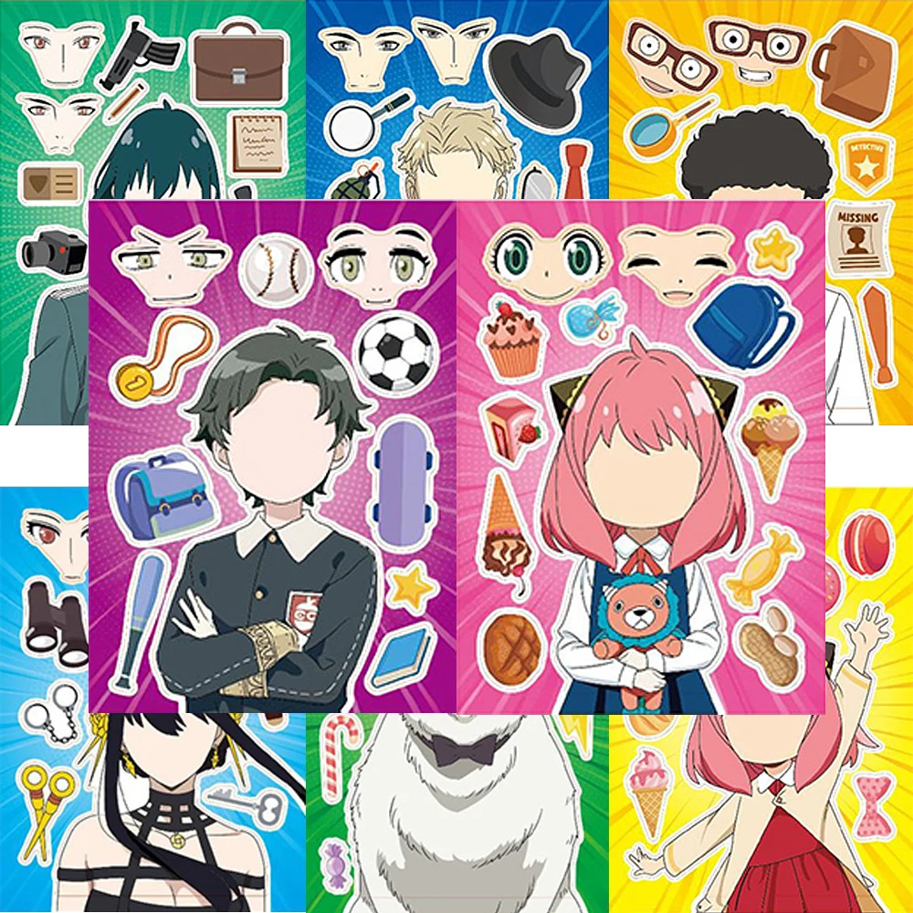 8/16sheets SPY×FAMILY Anime Puzzle Stickers Anya Forger Make a Face Decoration Sticker DIY Assemble Jigsaw Toy Party Reward Gift
8/16sheets SPY×FAMILY Anime Puzzle Stickers Anya Forger Make a Face Decoration Sticker DIY Assemble Jigsaw Toy Party Reward Gift