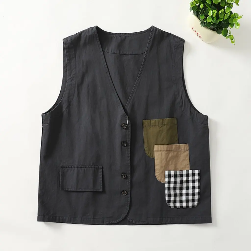 Women's Artistic Retro V-Neck Vest New Style Simple Commuter Design Slimming Versatile Cotton Vest for Ladies
Women's Artistic Retro V-Neck Vest New Style Simple Commuter Design Slimming Versatile Cotton Vest for Ladies
