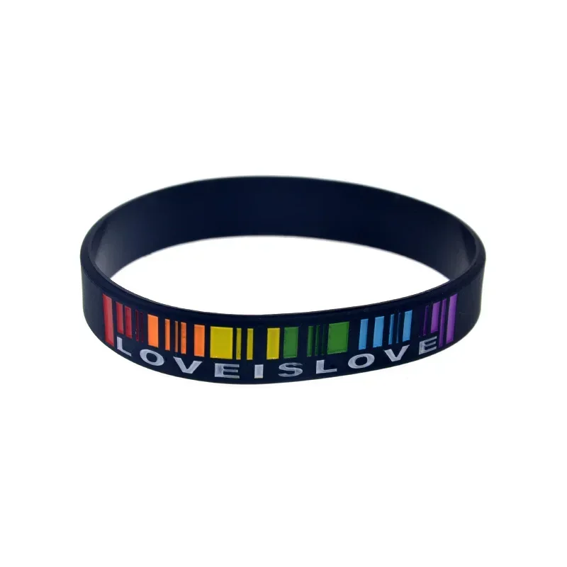 50 Pcs Love is Love Silicone Rubber Wristband Colored Logo Fashion Bangle Black and White
50 Pcs Love is Love Silicone Rubber Wristband Colored Logo Fashion Bangle Black and White