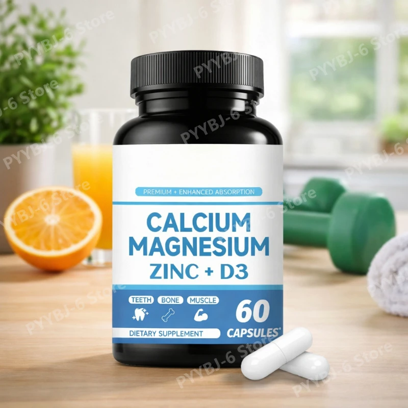 High Absorption Calcium Magnesium Zinc D3 Supplement Non-GMO Daily Support for Adults 60 Capsules for Bone & Immune Health
High Absorption Calcium Magnesium Zinc D3 Supplement Non-GMO Daily Support for Adults 60 Capsules for Bone & Immune Health