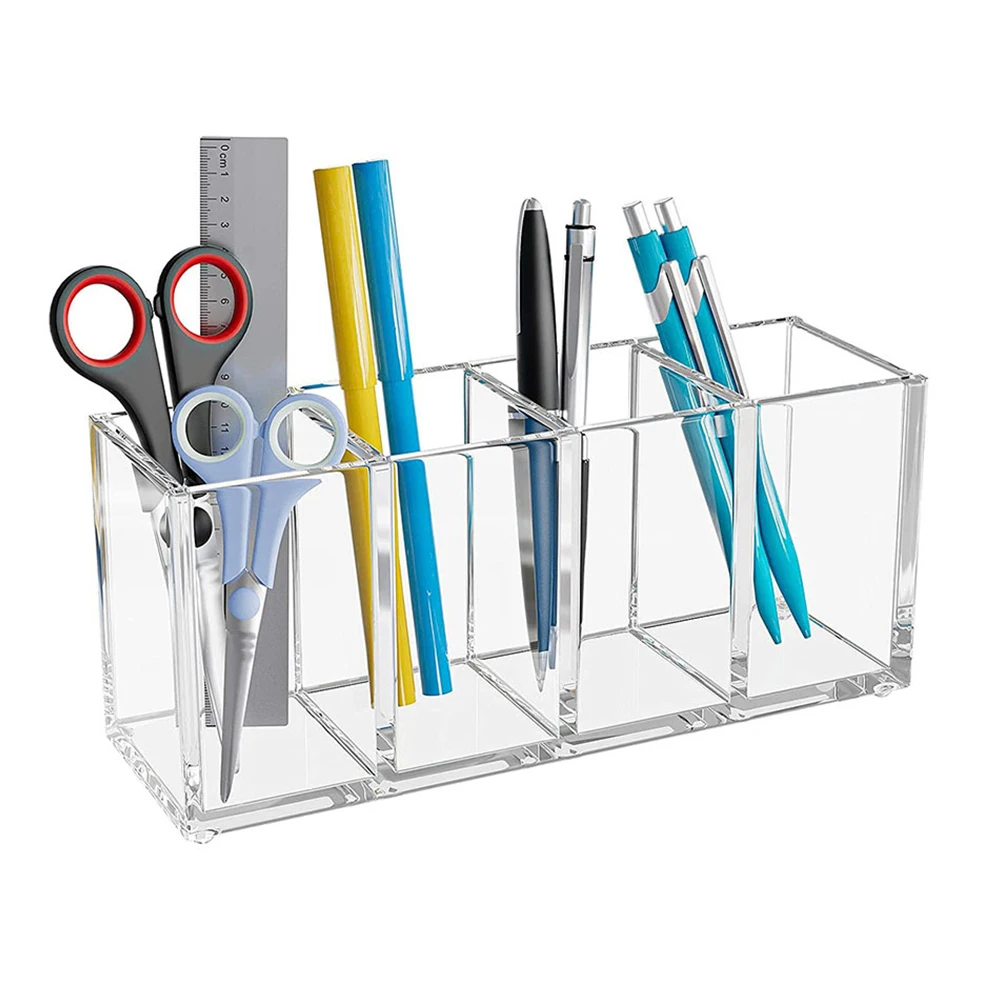 Acrylic Pen Holder Stationery Storage Makeup Brush Organizer Desk Cup Display Stand 4-Compartment Rings Necklaces
Acrylic Pen Holder Stationery Storage Makeup Brush Organizer Desk Cup Display Stand 4-Compartment Rings Necklaces