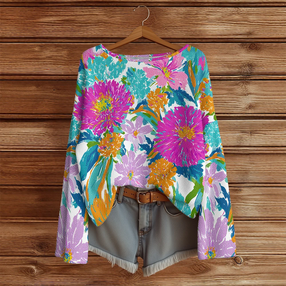 Casual Knitted floral sweaters for women Trendy Pullover Long Sleeve Loose Sweater Fashion Streetwar Jumper Tops
Casual Knitted floral sweaters for women Trendy Pullover Long Sleeve Loose Sweater Fashion Streetwar Jumper Tops
