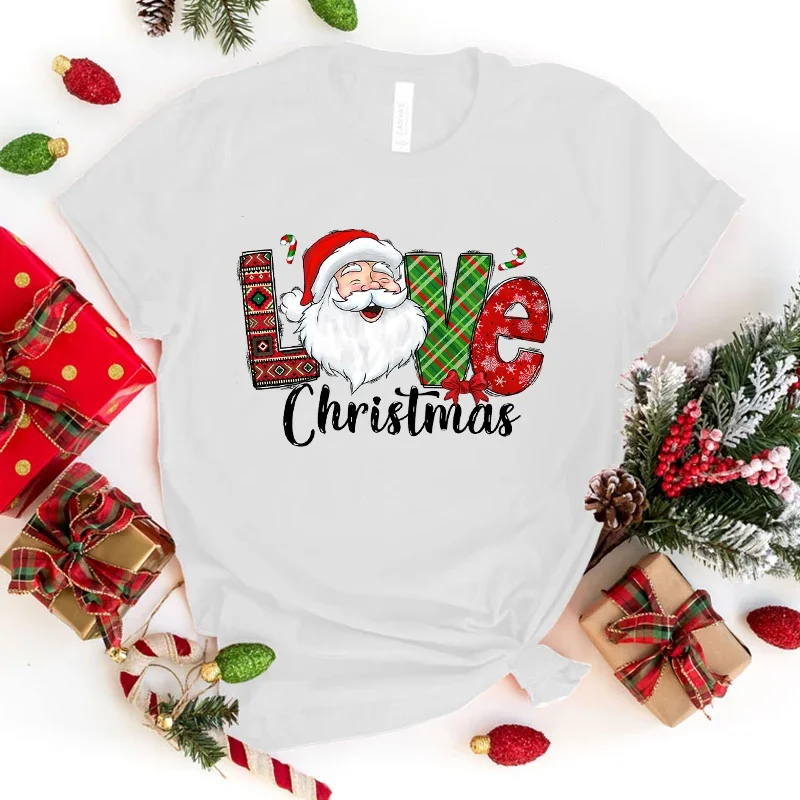 Women Fashion Summer T Shirts Christmas Love Santa Claus Letter Print T-Shirts Unisex Short Sleeve Graphic Tee Casual T Shirts
Women Fashion Summer T Shirts Christmas Love Santa Claus Letter Print T-Shirts Unisex Short Sleeve Graphic Tee Casual T Shirts