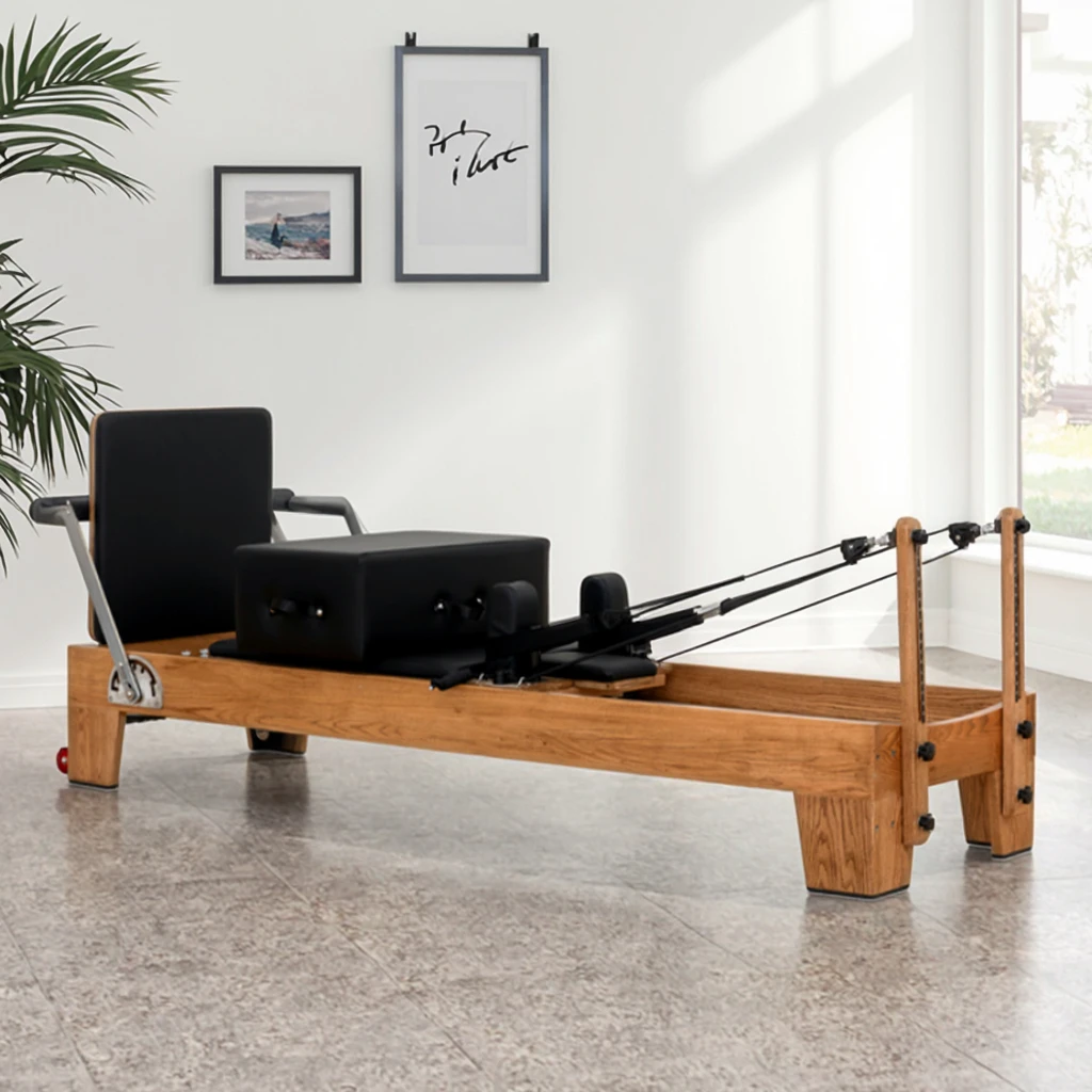 High Quality Portable Pilates Reformer Machine Durable Core Wood Bed Adjustable Fitness Equipment for Studio Pilates Practice
High Quality Portable Pilates Reformer Machine Durable Core Wood Bed Adjustable Fitness Equipment for Studio Pilates Practice