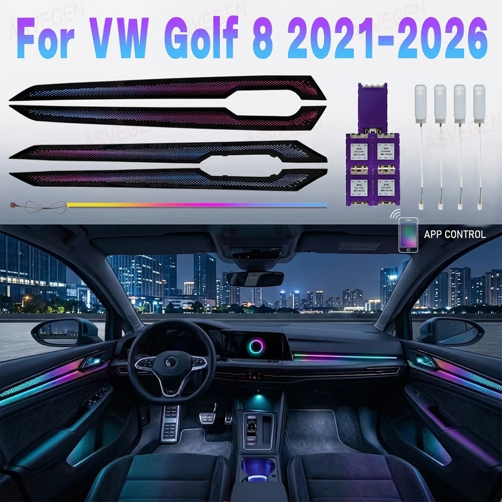 18 in 1 Car Ambient Light For VW Golf 8 2021-2026 Interior Dragon Scale RGB 64 Color LED Atmosphere Rainbow Lamp Decoration Kit
18 in 1 Car Ambient Light For VW Golf 8 2021-2026 Interior Dragon Scale RGB 64 Color LED Atmosphere Rainbow Lamp Decoration Kit