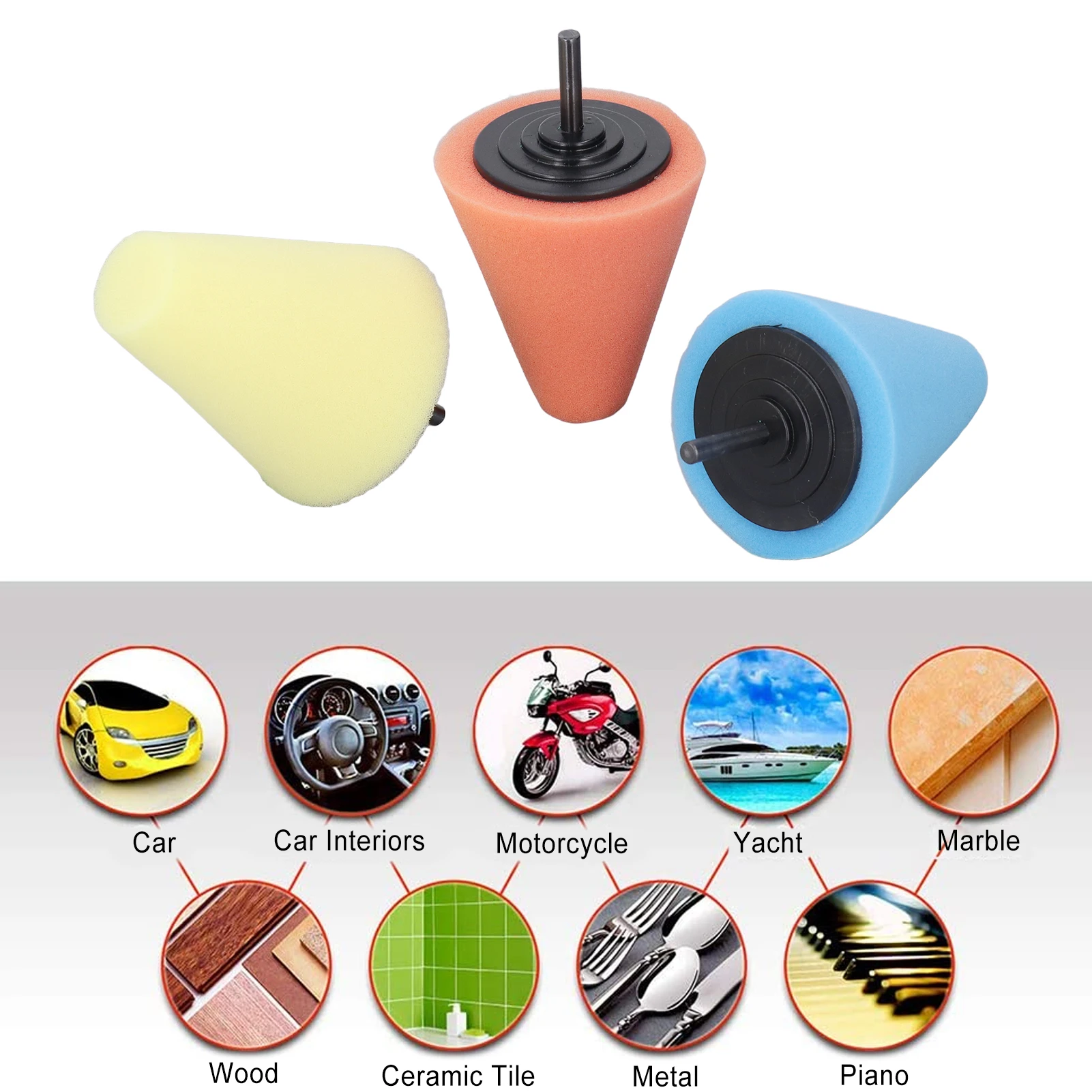 Sponge Buffing Cone Tools, 9Pcs Polishing Cone Metal Polish Sponge Buffing Ball for Automotive Car Wheel Hub Care
Sponge Buffing Cone Tools, 9Pcs Polishing Cone Metal Polish Sponge Buffing Ball for Automotive Car Wheel Hub Care