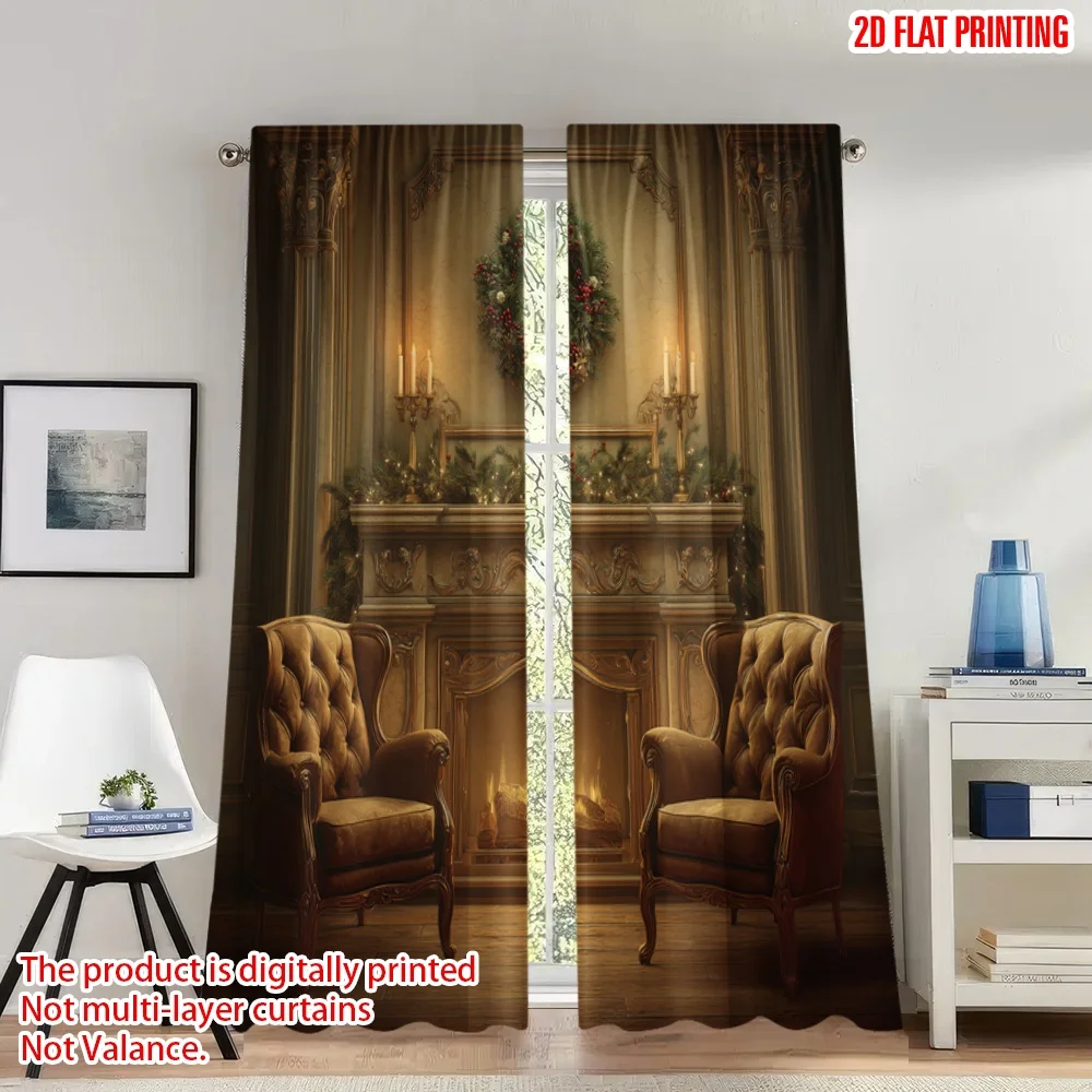 2pcs 2D flat printing Happy Christmas Party Curtains Cozy Christmas Fireplace Scene_b Digital Printed Polyester Drapes Festive
2pcs 2D flat printing Happy Christmas Party Curtains Cozy Christmas Fireplace Scene_b Digital Printed Polyester Drapes Festive