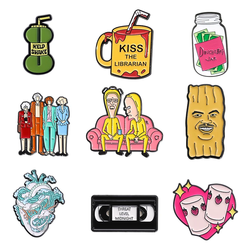 Classic Movie TV Enamel Pins Cartoon Cassette Strawberry Heart Dragon Badges Lapel Brooches Jewelry Accessories Gift For Friends
Classic Movie TV Enamel Pins Cartoon Cassette Strawberry Heart Dragon Badges Lapel Brooches Jewelry Accessories Gift For Friends