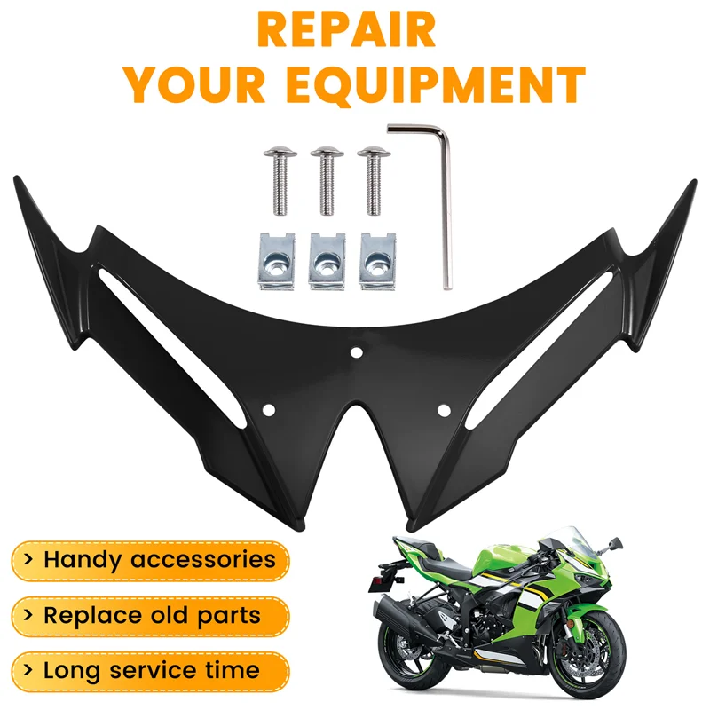 Украшение переднего крыла мотоцикла, носовой клюв для KAWASAKI NINJA 500 NINJA 500 2024-2025, прижимной воздушный дефлектор-AD39 
Украшение переднего крыла мотоцикла, носовой клюв для KAWASAKI NINJA 500 NINJA 500 2024-2025, прижимной воздушный дефлектор-AD39