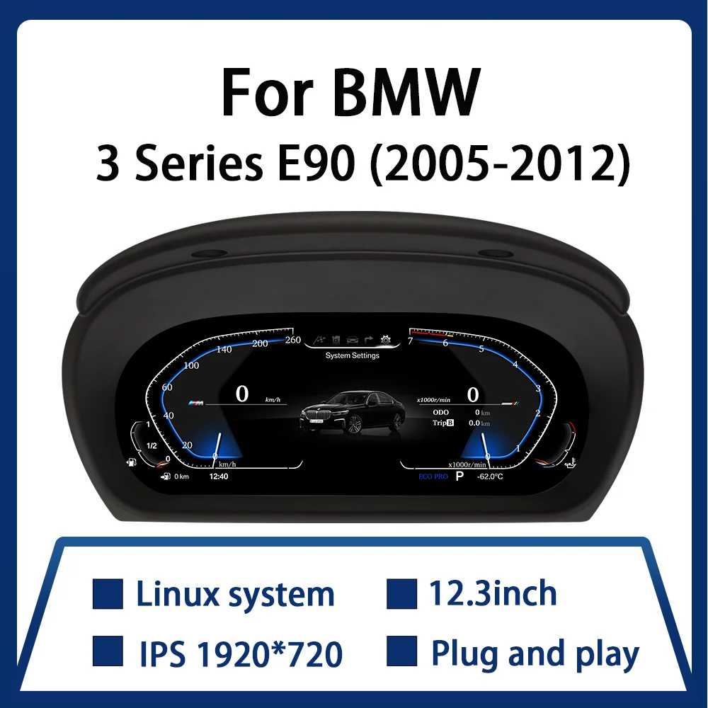 12.3" Car Anti-glare LCD Dashboard For BMW 3 Series E90 2005-2012 Speedometer Digital Instrument Cluster Panel Cockpit Voor
12.3" Car Anti-glare LCD Dashboard For BMW 3 Series E90 2005-2012 Speedometer Digital Instrument Cluster Panel Cockpit Voor
