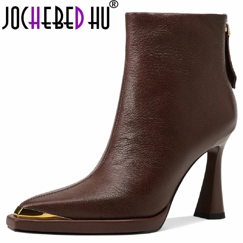 【JOCHEBED HU】Handmade Brand Genuine Leather Women Shoes Chunky High Heels Pointed Toe Autumn Winter Ankle Boots
【JOCHEBED HU】Handmade Brand Genuine Leather Women Shoes Chunky High Heels Pointed Toe Autumn Winter Ankle Boots