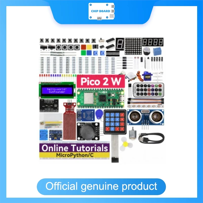 SunFounder Raspberry Pi Pico 2 W Ultimate Starter Kit, 110+ Online Courses, 96 Projects, MicroPython & C++ Support
SunFounder Raspberry Pi Pico 2 W Ultimate Starter Kit, 110+ Online Courses, 96 Projects, MicroPython & C++ Support
