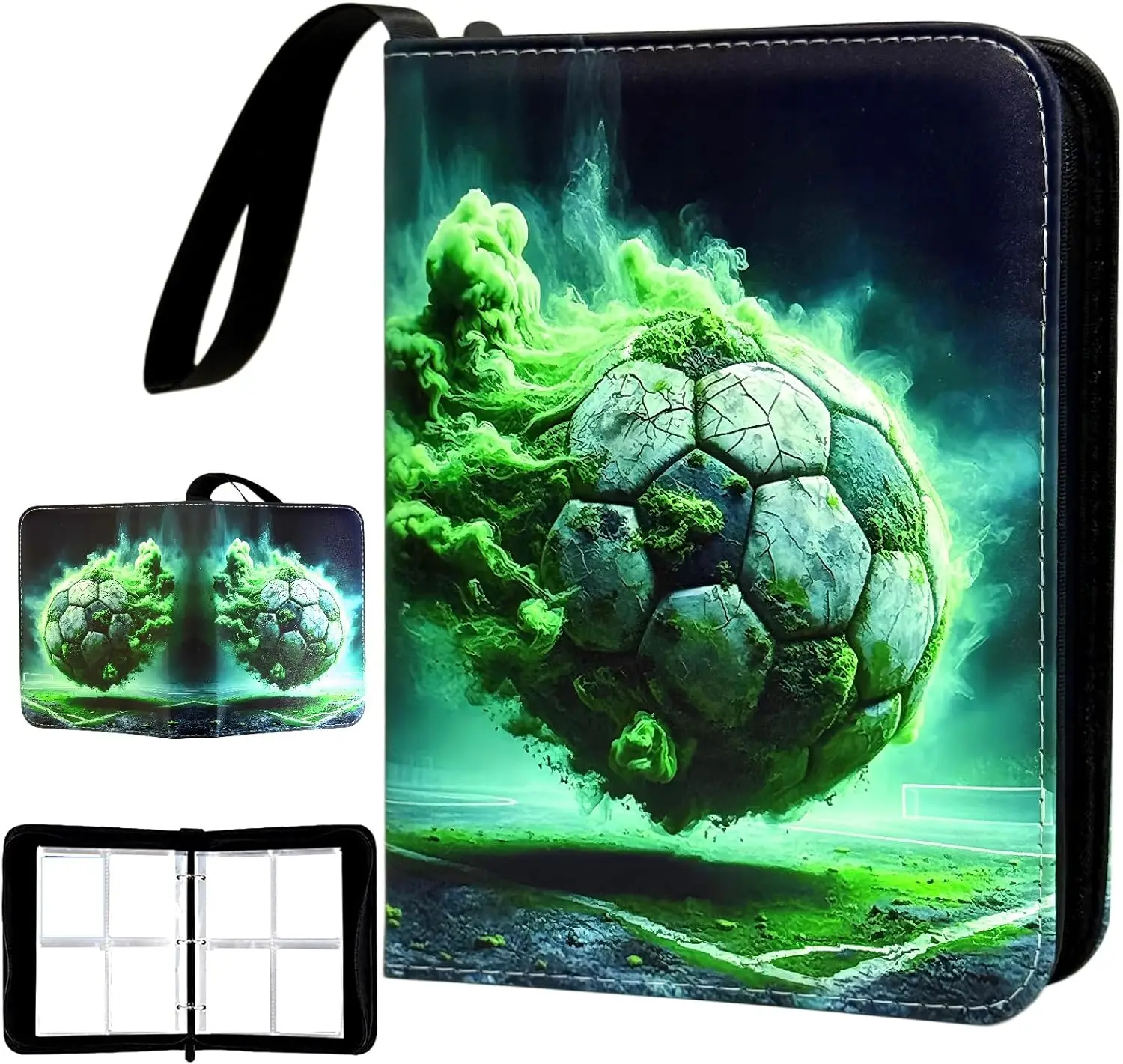 Soccer Card Binder 400-Capacity 4-Pocket Album with Zippered Closure for Trading Cards Storage, Gift for Kids Fans Collectors
Soccer Card Binder 400-Capacity 4-Pocket Album with Zippered Closure for Trading Cards Storage, Gift for Kids Fans Collectors