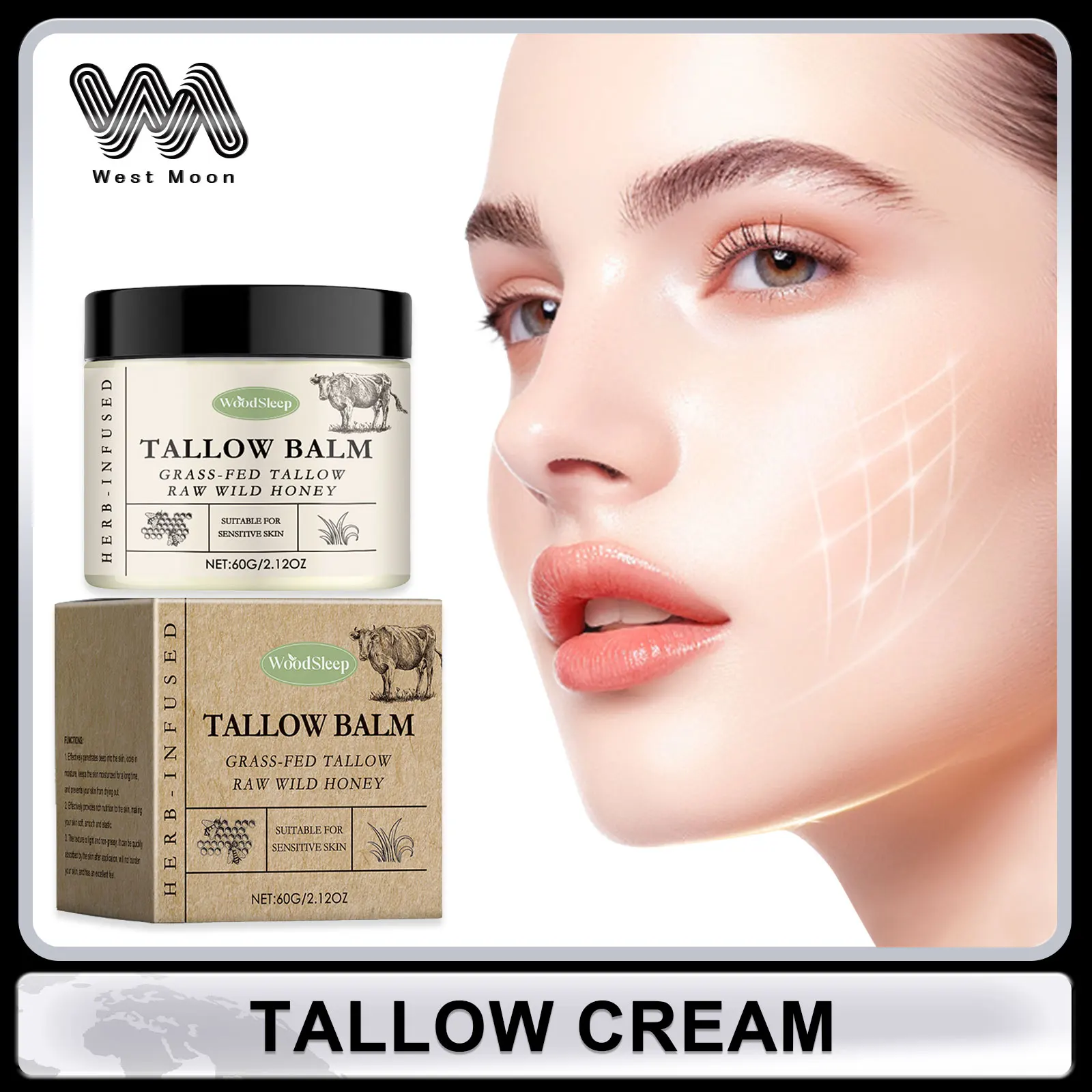 Tallow Honey Face Cream Repair Damaged Skin Increase Facial Elasticity Moisturizing Brightening Body Lotion Smoothing Skin Care
Tallow Honey Face Cream Repair Damaged Skin Increase Facial Elasticity Moisturizing Brightening Body Lotion Smoothing Skin Care