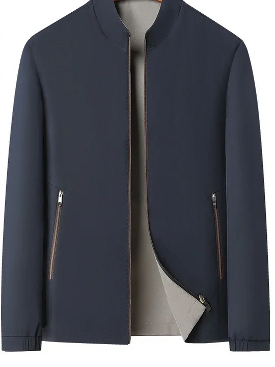 Double-Sided Two-Way Wear Men's Jaet Stand Collar Anti-Wrinkle Pure Color Outerwear Faionable Dad Clothes Casual Sle
Double-Sided Two-Way Wear Men's Jaet Stand Collar Anti-Wrinkle Pure Color Outerwear Faionable Dad Clothes Casual Sle