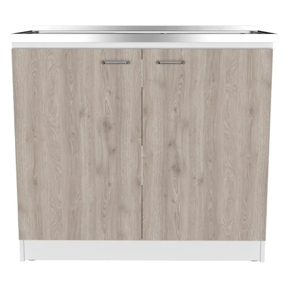 Freestanding Sink, Double Door Cabinet, Two Shelves, White / Light Gray Hanging Cabinet with Sink
Freestanding Sink, Double Door Cabinet, Two Shelves, White / Light Gray Hanging Cabinet with Sink