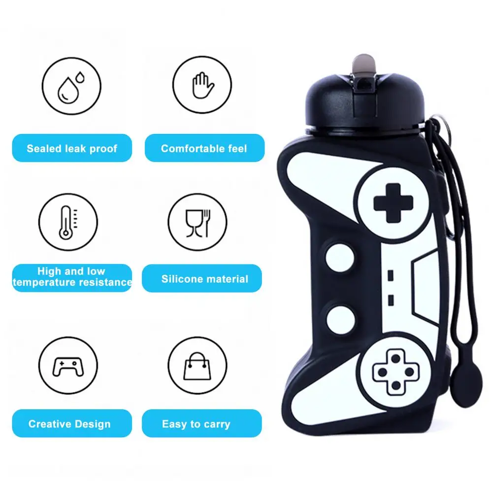 Kids Flexible Water Bottle Joystick Design Water Bottle Game Console-shaped 600ml Foldable Sport Bottle with Wrist for Travel
Kids Flexible Water Bottle Joystick Design Water Bottle Game Console-shaped 600ml Foldable Sport Bottle with Wrist for Travel