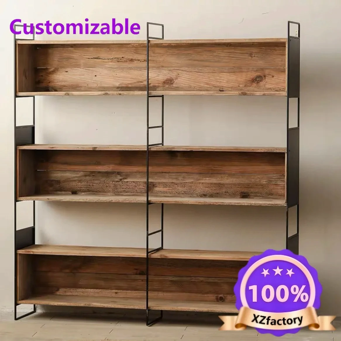 Factory Direct 2026 Top RatedWabi Sandy Wind Large Wrought Iron Solid Wood Display Cabinet Old Pine Three-grid Bookcase Vintage
Factory Direct 2026 Top RatedWabi Sandy Wind Large Wrought Iron Solid Wood Display Cabinet Old Pine Three-grid Bookcase Vintage