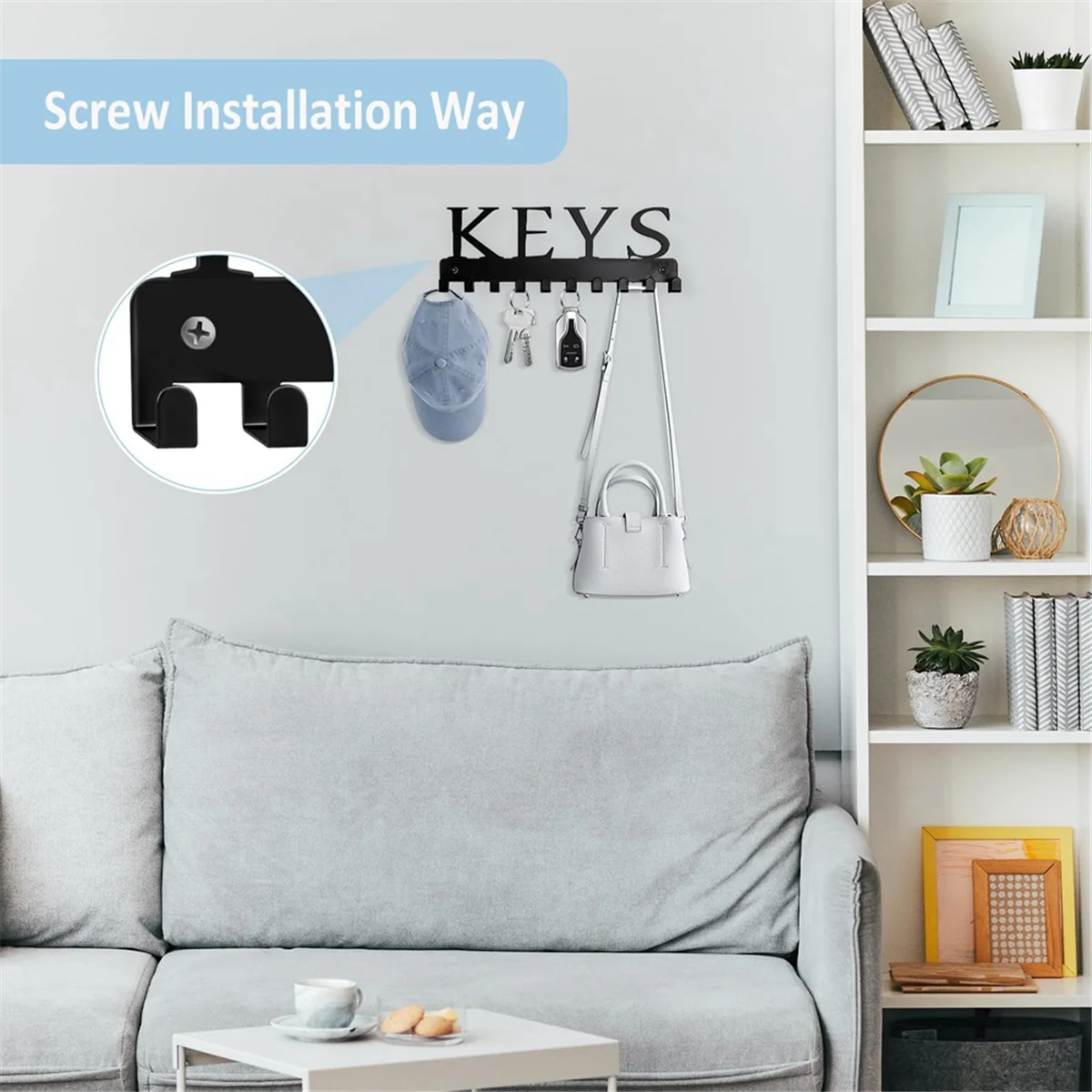Key Holder Wall Mount, Black Key Hanger Wall Decorative Key Rack Organizer Metal Keychain Holder with 10 Key HooksHUG
Key Holder Wall Mount, Black Key Hanger Wall Decorative Key Rack Organizer Metal Keychain Holder with 10 Key HooksHUG