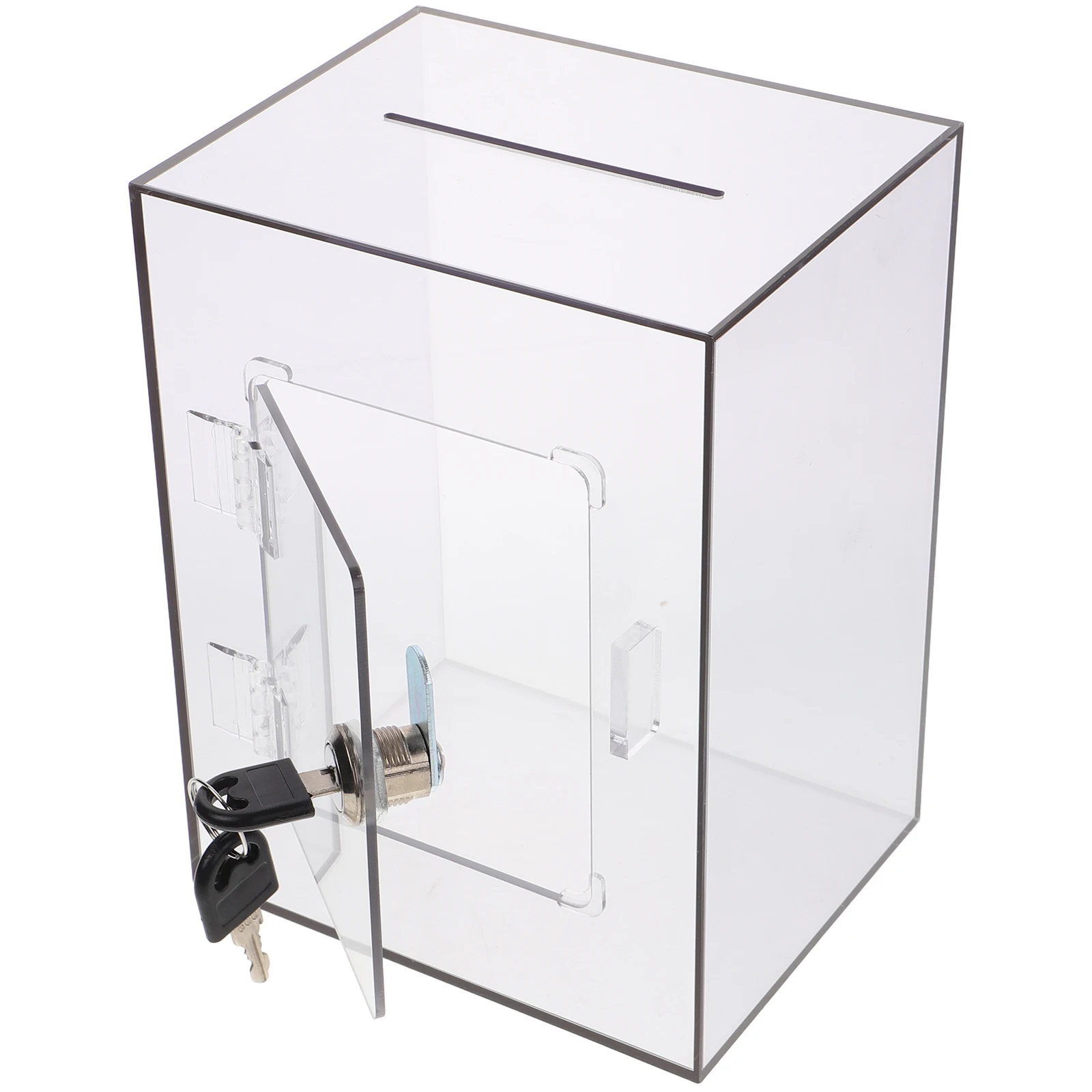 Container Money Box with Lock Travel Key Acrylic Clear Donation Boxes for Charity
Container Money Box with Lock Travel Key Acrylic Clear Donation Boxes for Charity