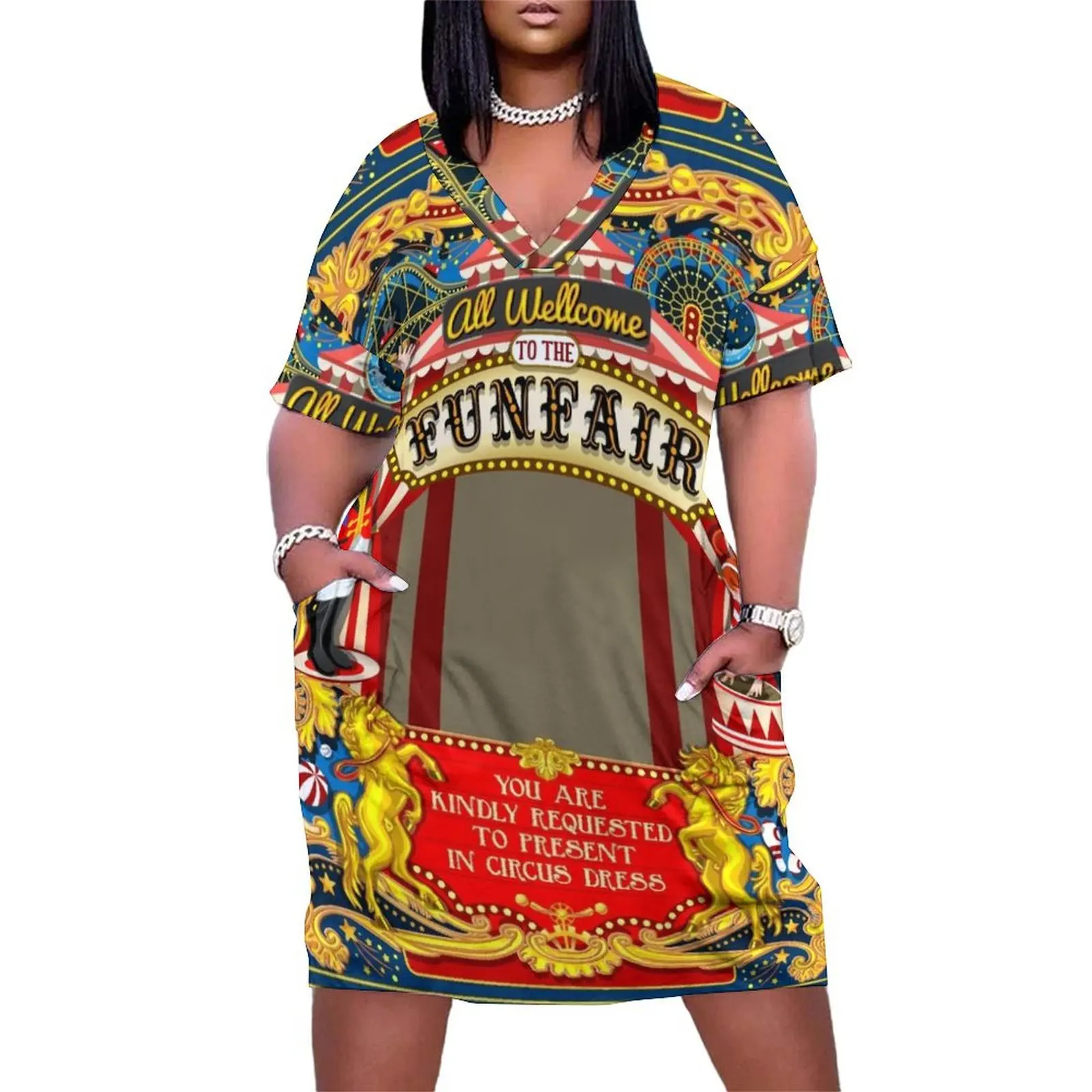 Circus Carnival Invite Poster Loose Pocket Dress luxury woman party dress Women's summer skirt womens clothing
Circus Carnival Invite Poster Loose Pocket Dress luxury woman party dress Women's summer skirt womens clothing