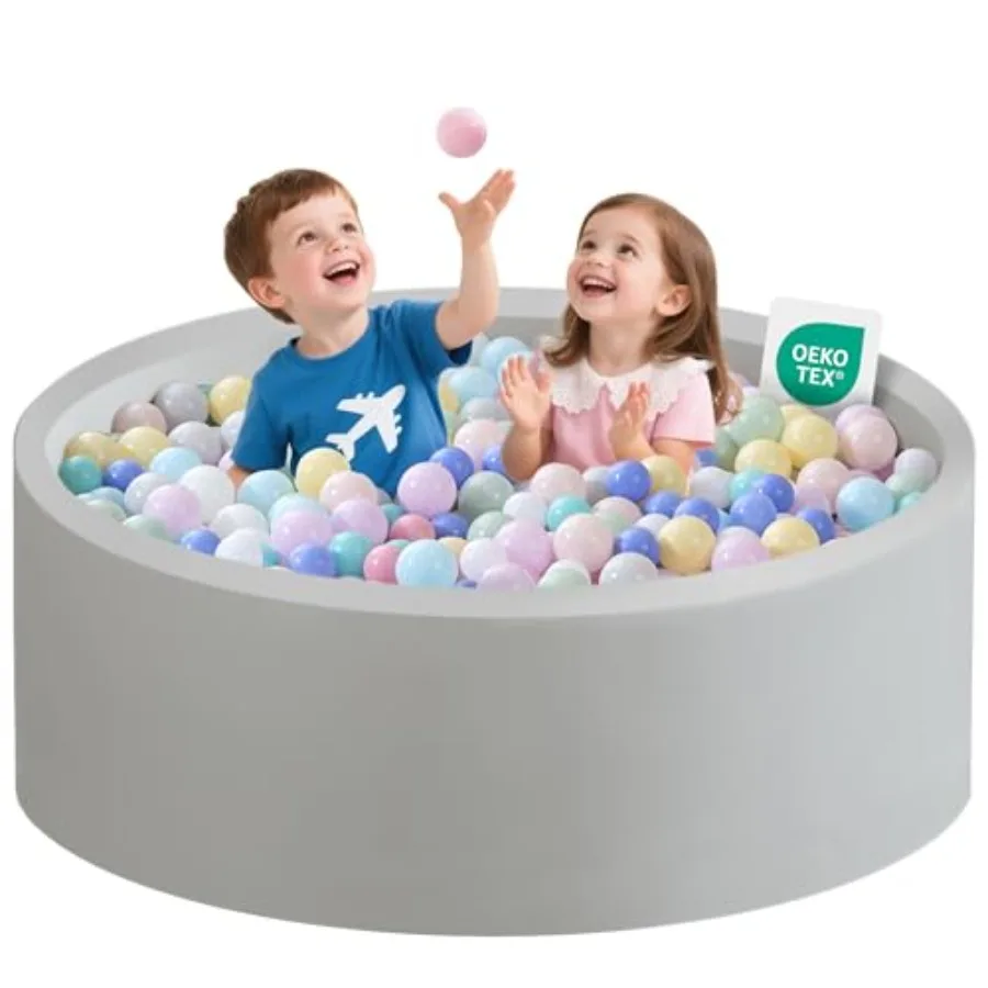 Ball Pit for Toddlers: Indoor/Outdoor Soft Foam Play Pool, Grey, Large Round Design with Smooth Edges, Safe Non-Toxic Material,
Ball Pit for Toddlers: Indoor/Outdoor Soft Foam Play Pool, Grey, Large Round Design with Smooth Edges, Safe Non-Toxic Material,