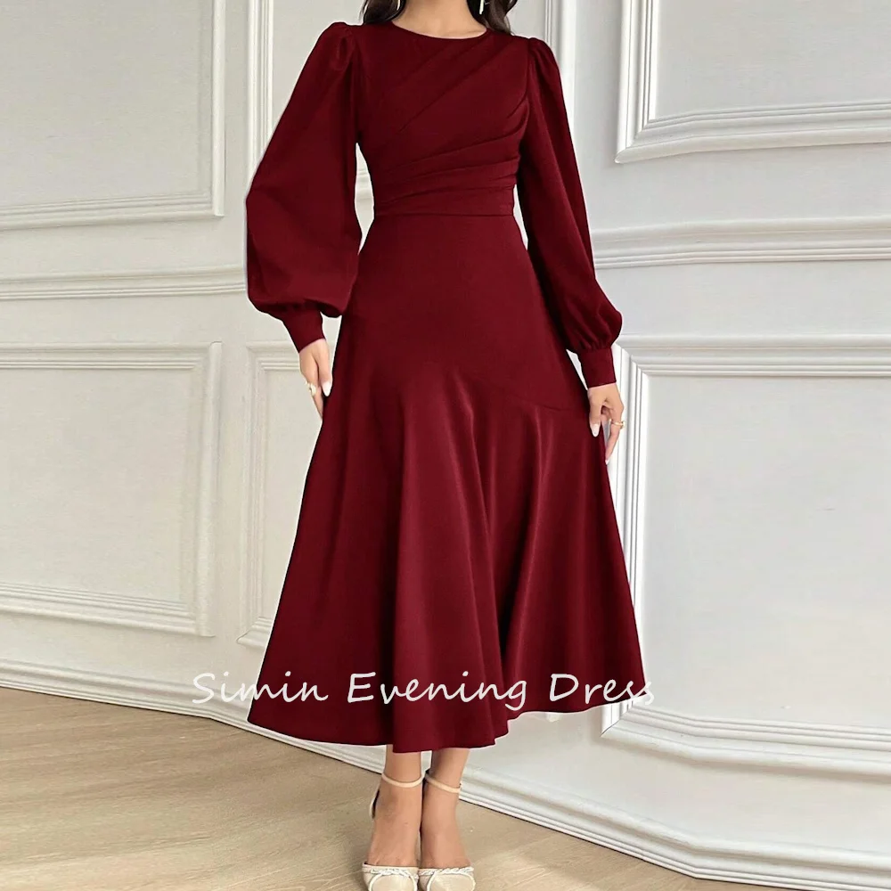 Heyday Pretty Dress Customized Ruched O-Neck Long Sleeves Simple A-Line Formal Evening Dress Tea Length Party Dress For Women
Heyday Pretty Dress Customized Ruched O-Neck Long Sleeves Simple A-Line Formal Evening Dress Tea Length Party Dress For Women