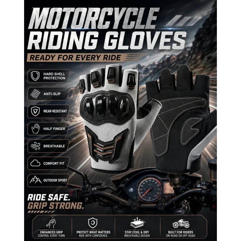 Motorcycle Riding Gloves, Hard Shell Anti-Slip Protective Gloves
Motorcycle Riding Gloves, Hard Shell Anti-Slip Protective Gloves