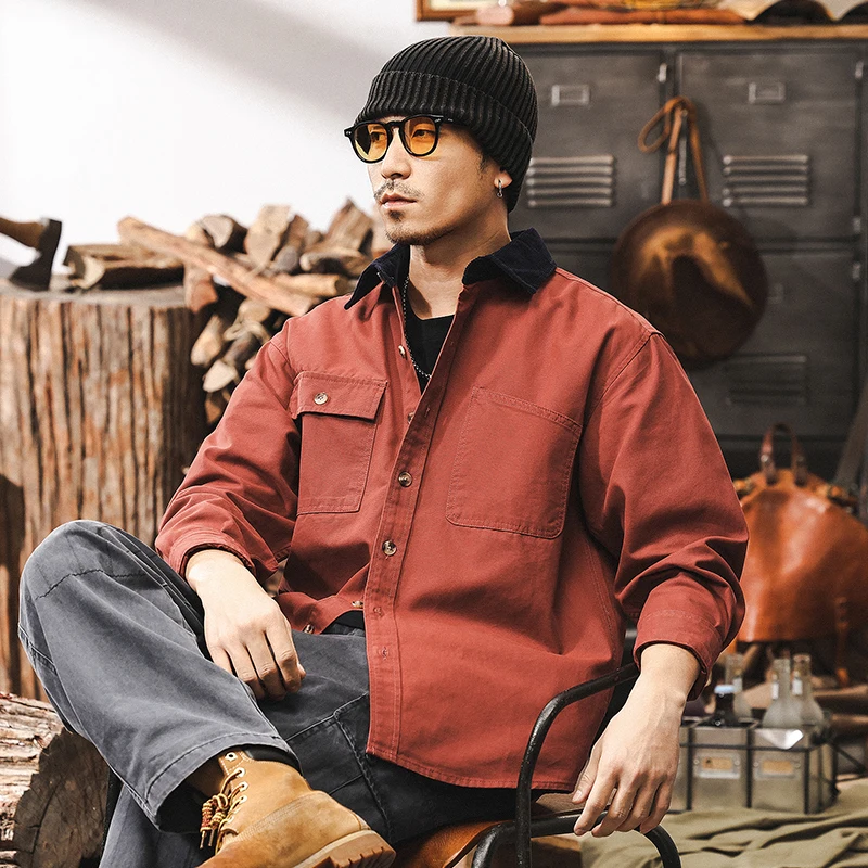 Весенне-осенняя модная мужская новая рабочая рубашка из чистого хлопка и куртка-рубашка в стиле ретро
Весенне-осенняя модная мужская новая рабочая рубашка из чистого хлопка и куртка-рубашка в стиле ретро