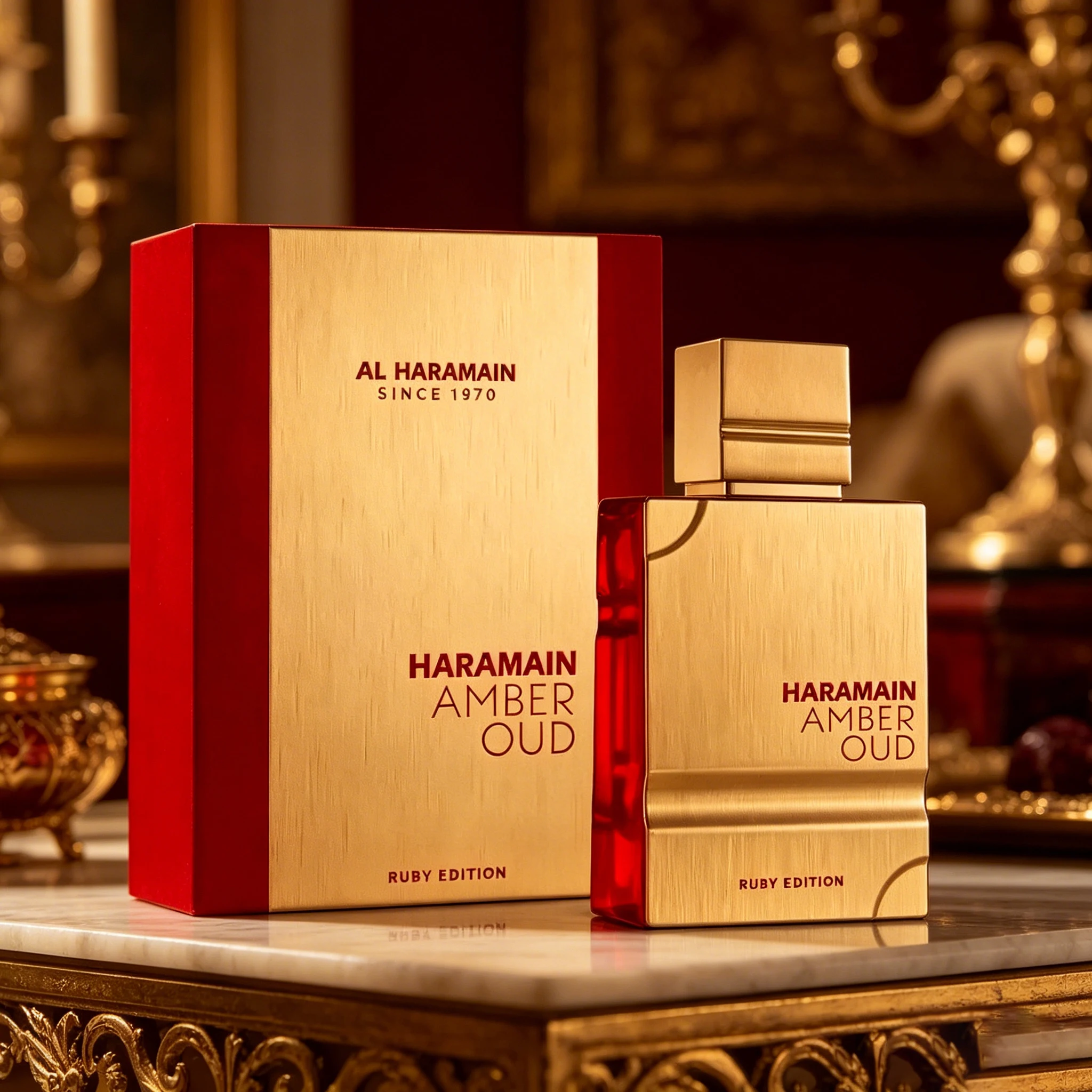 Al Haramain Amber Oud Ruby Edition, The red gold contrasting bottle body is as hot as a gemstone, and the sweet fragrance of berries and roses begins, light and long-lastin.g
Al Haramain Amber Oud Ruby Edition, The red gold contrasting bottle body is as hot as a gemstone, and the sweet fragrance of berries and roses begins, light and long-lastin.g
