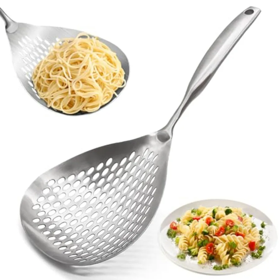 Skimmer Slotted Spoon, 304 Stainless Steel Skimmer Ladle Spoon Spider Strainer for Cooking and Frying, Pasta Strainer Spoon Fry
Skimmer Slotted Spoon, 304 Stainless Steel Skimmer Ladle Spoon Spider Strainer for Cooking and Frying, Pasta Strainer Spoon Fry