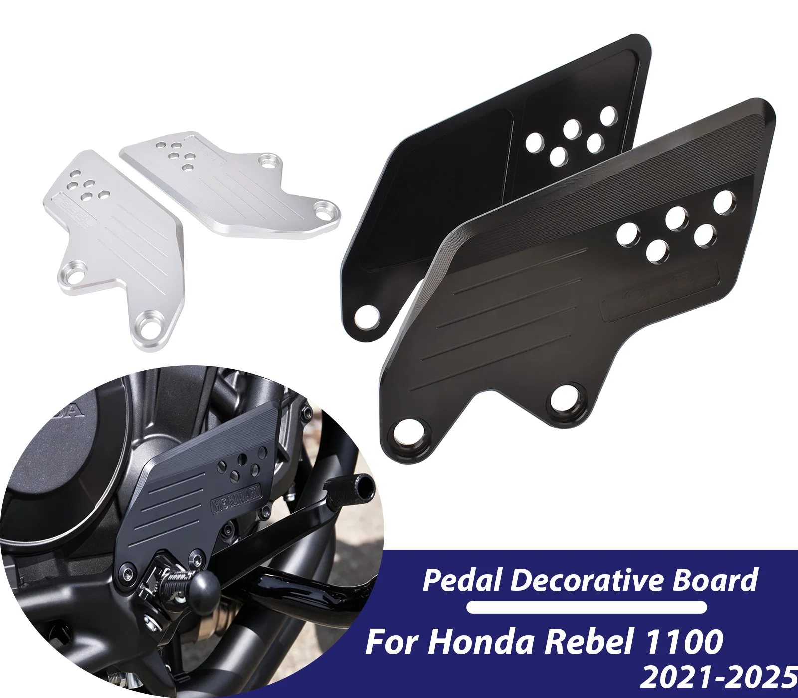 CMX 1100 Front Footpeg Protection Cover Foot Peg Footrest Set Hold Plate Guard Protector For Honda Rebel CMX CM 1100 2021-2025
CMX 1100 Front Footpeg Protection Cover Foot Peg Footrest Set Hold Plate Guard Protector For Honda Rebel CMX CM 1100 2021-2025