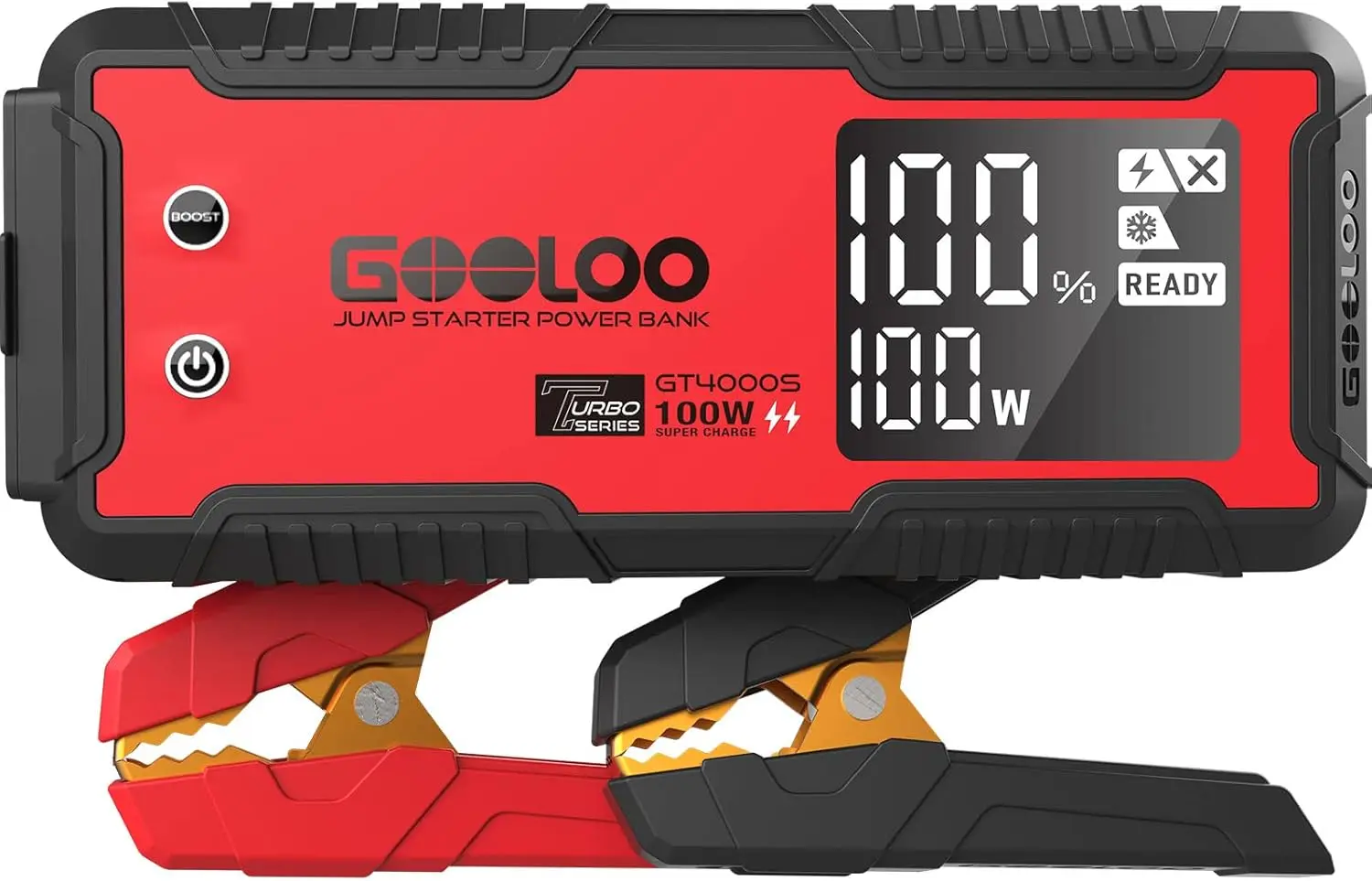 4000A Jump Starter 100W Fast Charging Portable Car Battery Booster Pack for 10L Diesel & All Gas Engines, 12V Vehicles
4000A Jump Starter 100W Fast Charging Portable Car Battery Booster Pack for 10L Diesel & All Gas Engines, 12V Vehicles