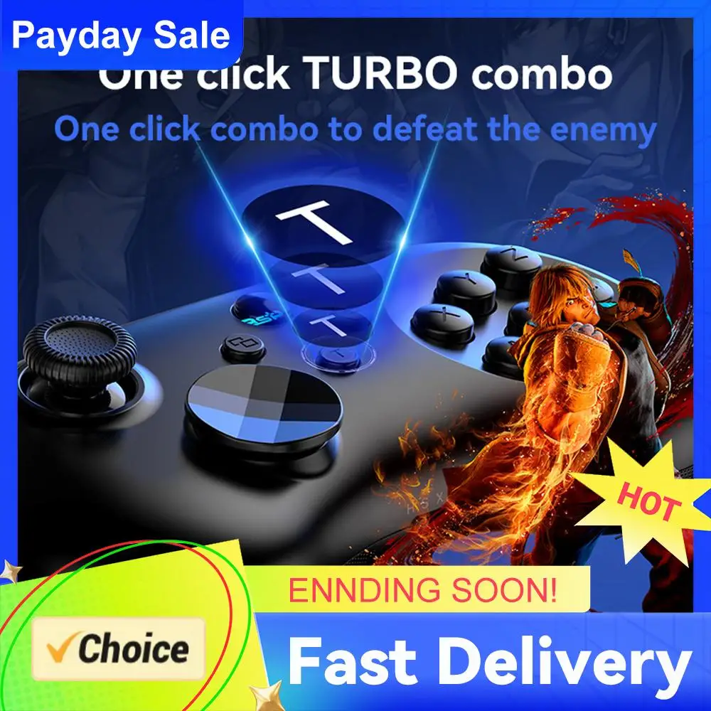 Six Button Gaming Controller Anti-Drift Hall Effect Gamepad Joypad with Turbo 800mAh Rechargeable for Switch Console Windows PC
Six Button Gaming Controller Anti-Drift Hall Effect Gamepad Joypad with Turbo 800mAh Rechargeable for Switch Console Windows PC