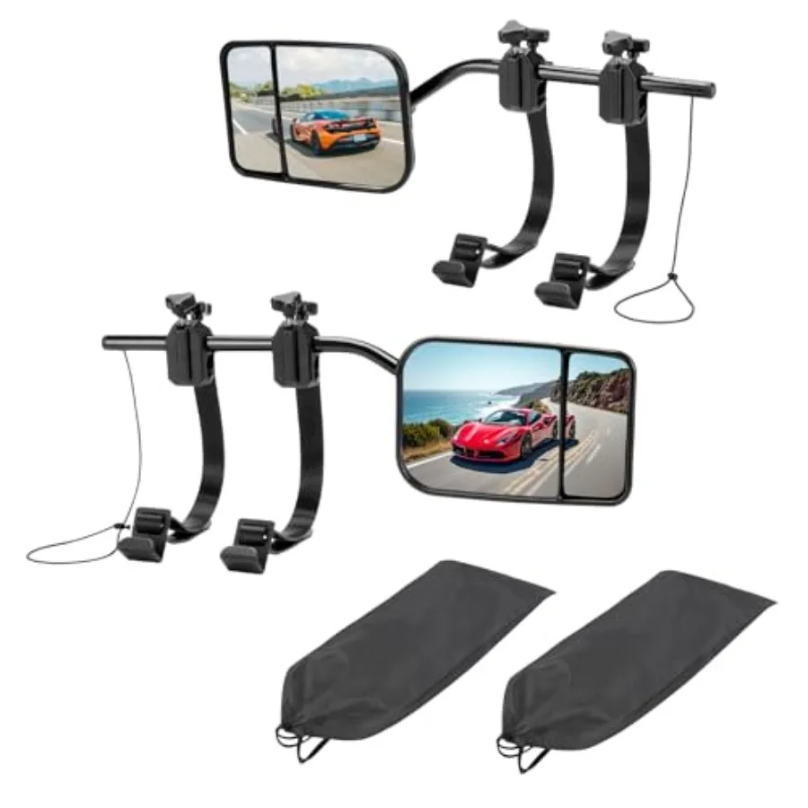 Universal Clip On Towing Mirrors Extensions 360 Degree Adjustable Rotation Mirror Extenders for Towing Dual View Convex Rearvie
Universal Clip On Towing Mirrors Extensions 360 Degree Adjustable Rotation Mirror Extenders for Towing Dual View Convex Rearvie