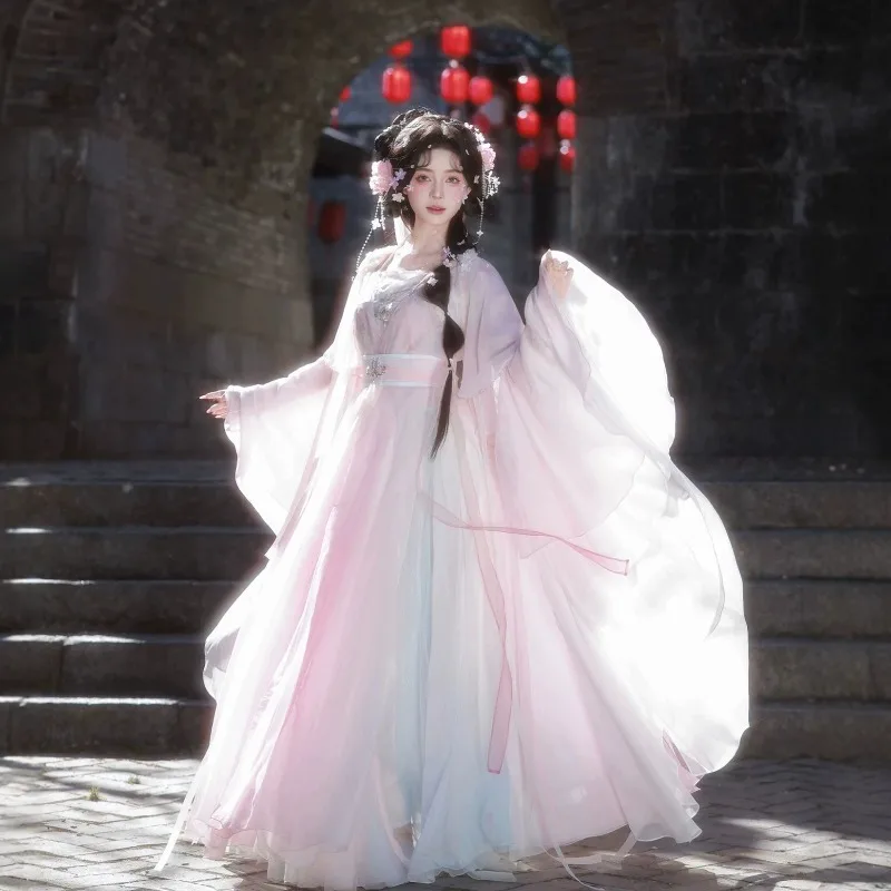 Hanfu super fairy pink fairy girl ancient clothing Hanfu spring and summer film and television clothing female lead Hanfu suit
Hanfu super fairy pink fairy girl ancient clothing Hanfu spring and summer film and television clothing female lead Hanfu suit