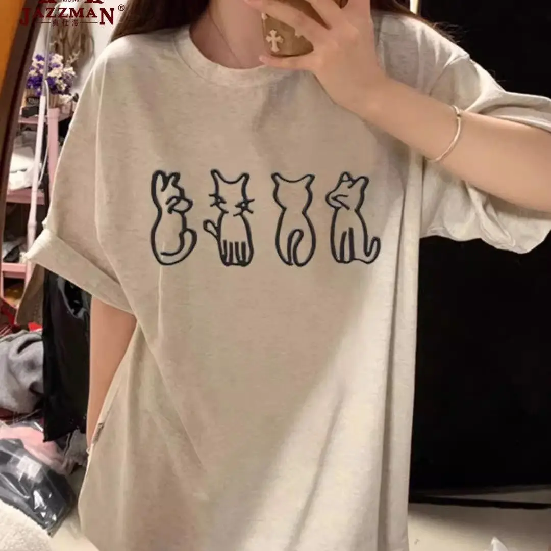 Heavy cotton summer European and American retro floral print short-sleeved T-shirt women's fashion brand hiphop loose top ins
Heavy cotton summer European and American retro floral print short-sleeved T-shirt women's fashion brand hiphop loose top ins