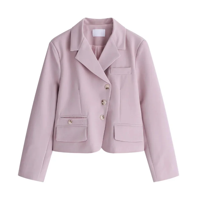 Spring New Blazer Women Notched Collar Long Sleeve Suit Jacket Chic Oblique Single-breasted Casual Solid Color Blazers Outerwear
Spring New Blazer Women Notched Collar Long Sleeve Suit Jacket Chic Oblique Single-breasted Casual Solid Color Blazers Outerwear