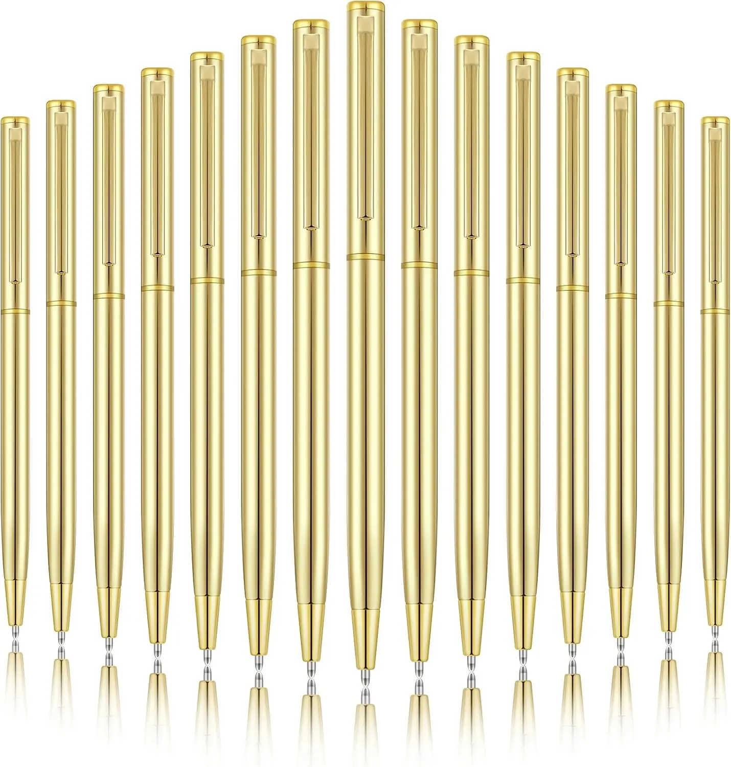 15 Pcs Gold Metal Ballpoint Pens, Retractable, 1mm Medium Point, Smooth Writing, Black Ink for Office School Wedding
15 Pcs Gold Metal Ballpoint Pens, Retractable, 1mm Medium Point, Smooth Writing, Black Ink for Office School Wedding