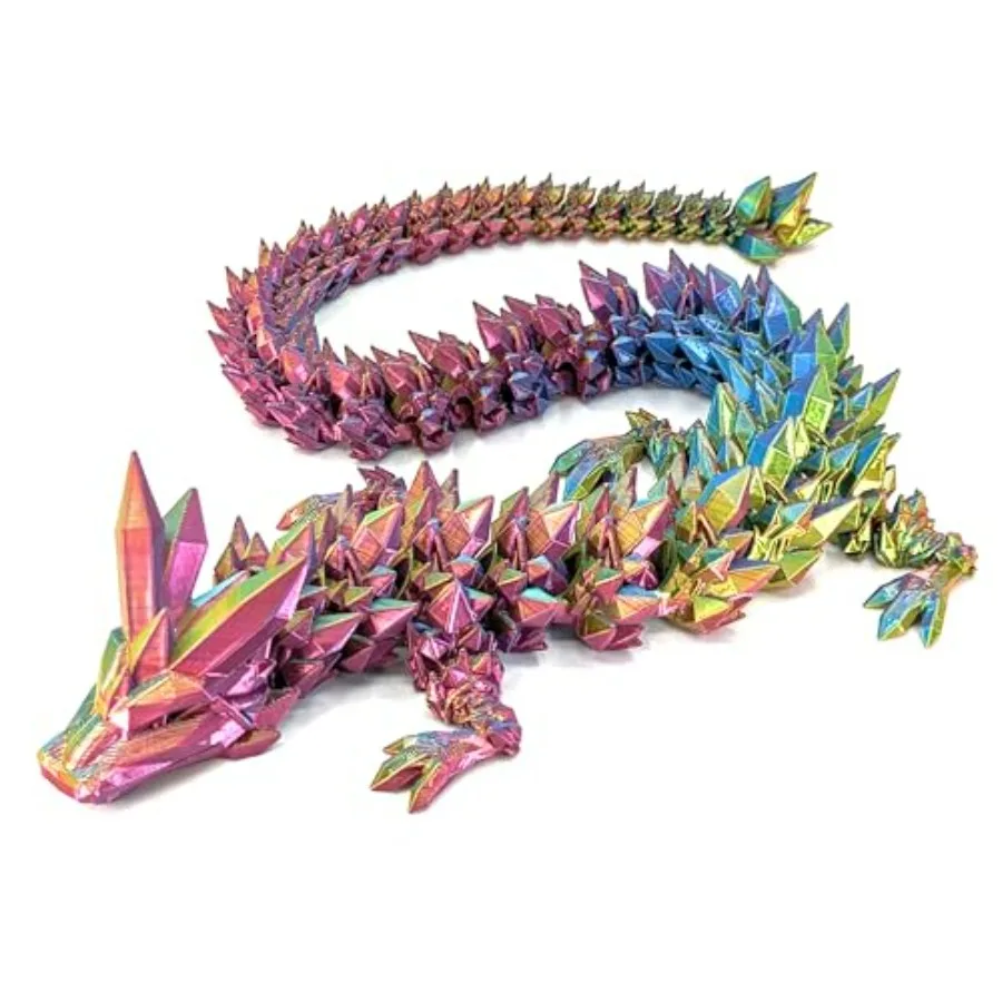 Большой 24-секционный шарнирный хрустальный дракон - Многоцветная 3D-печатная пластиковая фигурка дракона - Переливающиеся радужные цвета - Соединяющиеся элементы B
Большой 24-секционный шарнирный хрустальный дракон - Многоцветная 3D-печатная пластиковая фигурка дракона - Переливающиеся радужные цвета - Соединяющиеся элементы B
